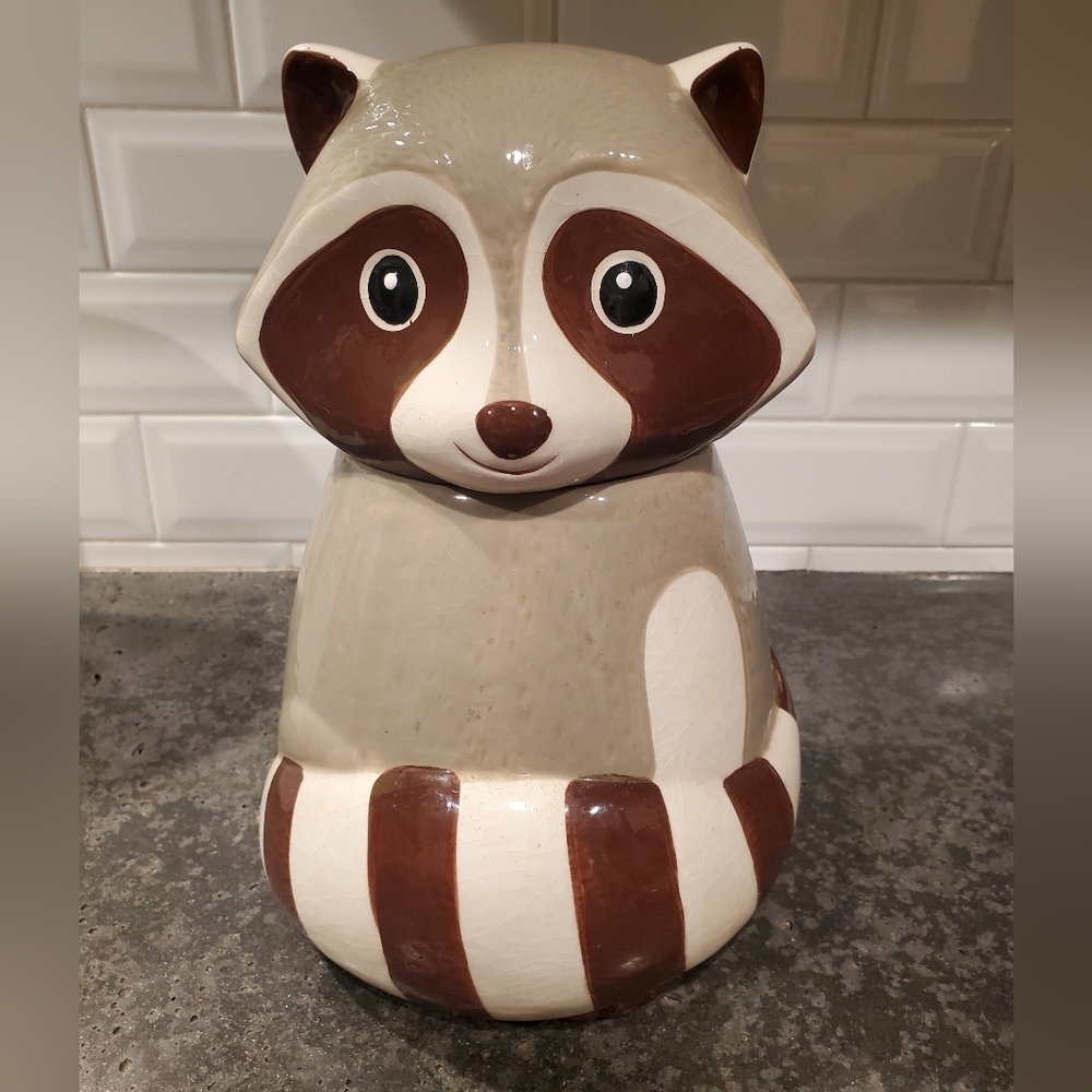 World Market raccoon cookie jar